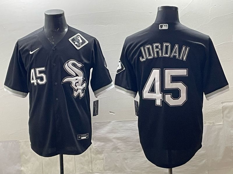 Men 2025 Chicago White Sox #45 Jordan Black Game Nike MLB Jersey style 07->chicago white sox->MLB Jersey